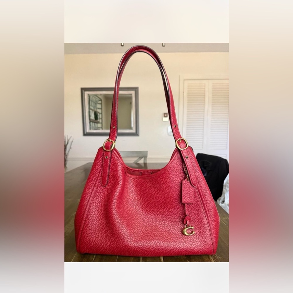 SALE! Tonight only!! Coach Lori/Bella Pebbled Leather Shoulder Bag in Brick Red - Picture 2 of 8